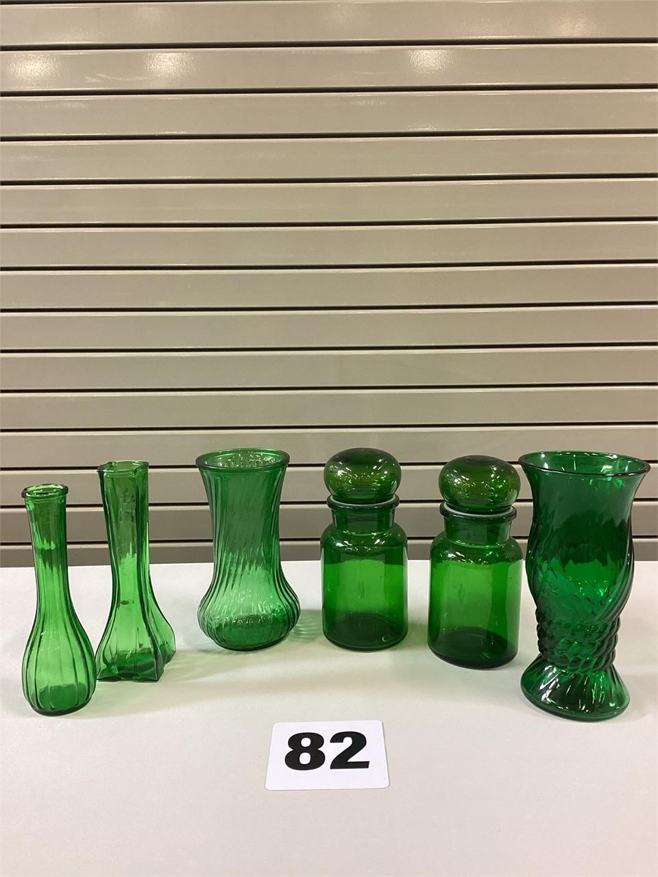 Assorted Green Vases & Canisters