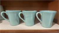 3 Primogero Blue Coffee Mugs Made in Portugal