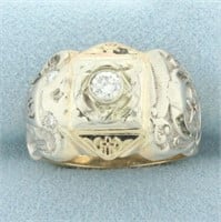 Vintage Diamond Masonic Scottish Rite Ring in 10k