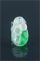 Chinese Green Jadeite Lotus Pendant