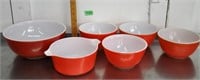Assorted red Pyrex items - info