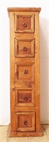 4' Mexican Pine Five-Drawer Cabinet