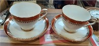 Royal Stafford England Two Teacups and Saucers