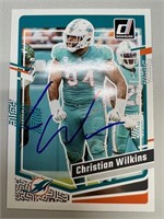 Dolphins Christian Wilkins Signed Card COA