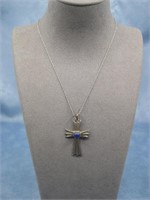 SS Vtg Navajo Helbert Tsosie Lapis Cross