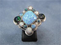 SS Hallmarked Opal Ring