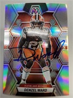 Browns Denzel Ward Signed Card with COA
