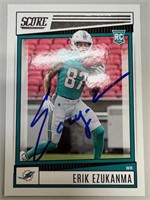 Dolphins Erik Ezukanma Signed Card with COA