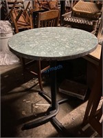 Round Bar Height Table w. Green Marble Finish