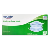 Equate Earloop Face Masks, Blue, 25 Count A99