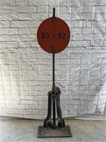 Antique Railroad Switch. Iron Base. 74 inches