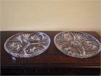 Vintage Pinwheel Crystal Serving Dishes