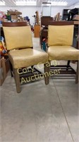 Vintage Pair of solid wood straight chairs