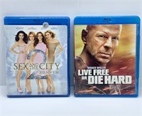 2Pcs DVD Set Sex In The City + Live Free Or Die