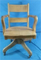 Vintage Oak swivel office chair