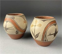 2 Native American Pueblo Polychrome Jars