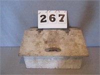 White wooden bread box