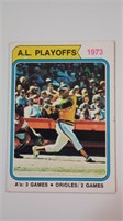 1974 TOPPS 1973 A.L. PLAYOFFS A'S 3 GAMES ORIOLES