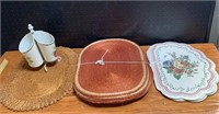 Two Sets of Place Mats and One Large Pot Holder