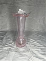 Vintage art glass pin crackle vase