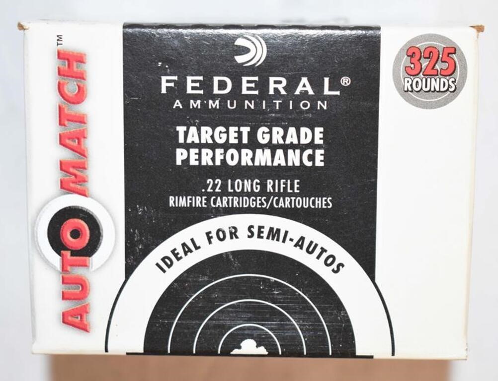 325 ROUNDS FEDERAL 22LR AUTO MATCH BULLETS
