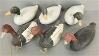 6 vintage duck decoys - Redheads, etc. (as seen -