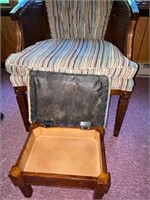 Padded chair with ottoman