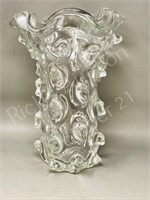 11" tall heavy glass vase
