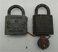 2 Vintage Padlocks Locks Autocraft 5 Disc Cylinder