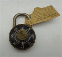 Vintage Dudley Combination Lock W/ Paper