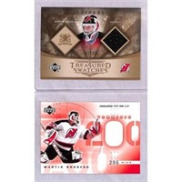 (2) Martin Brodeur Game Used Jersey Cards