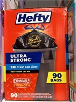 Hefty ultra strong 33G trash can liners 90ct