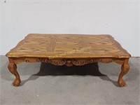 Claw & Ball Foot Intricately Carved Coffee Table