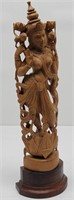 Carved Sandalwood Indian Goddess Saraswati