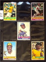 (5) 1976 Topps BB Cards - 500 HRs Lot w/ Aaron