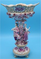 TALL PORCELAIN FIGURAL COMPOTE, GERMAN STYLIZED