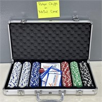 Poker Chips in Metal Case