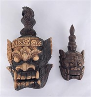 Pair of Indonesian Balinese Demon Masks