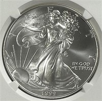 1999 1oz American Silver Eagle NGC MS69