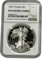 1997-P 1oz PROOF Silver Eagle NGC PF69 Ultra Cameo