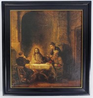 Rembrandt, Les Pelerins d'Emmaus, Print on Canvas