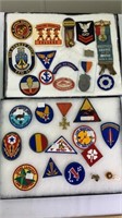 Assorted military patches, misc & cases