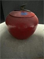 Vintage Metal Apple Cookie Jar