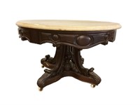 Antique Victorian round marble top table