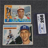 1956 Spahn & 1960 F Robinson Baseball Cards