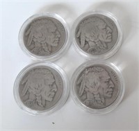 4 Encapsulated Buffalo Nickels. 1935-P (3) 1936-P
