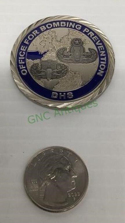 DHS office for Bombing Prevention medallion.