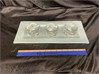 DECORATIVE CANDLE HOLDERS & TRAY