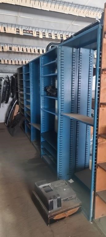 19 UNITS OF BLUE SHELVING