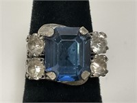Sterling Blue Stone Ring 4.5gr TW Sz 5.75